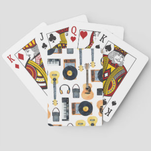 Jeu De Cartes Instruments de musique : aquarelle transparente