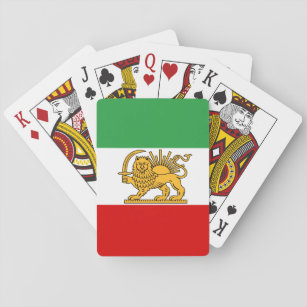 Jeu De Cartes Iran, drapeau perse avec Lion, Shah d'Iran