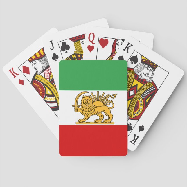 Jeu De Cartes Iran, drapeau perse avec Lion, Shah d'Iran (dos)