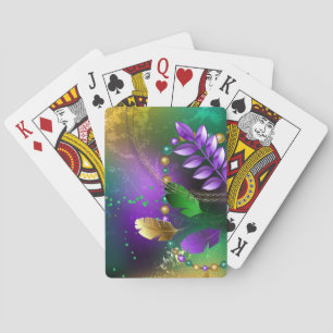 Jeu De Cartes Iridescente mardi gras arrière - plan avec perles