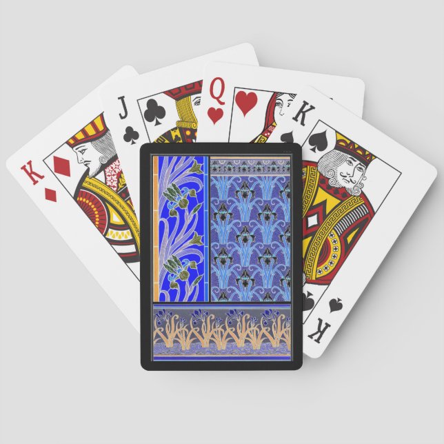Jeu De Cartes Iris noir et violet Art nouveau jouant aux cartes (dos)