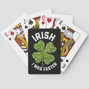 Jeu De Cartes Irlandais J'Étais Plus Rapide Courir Course St Pat