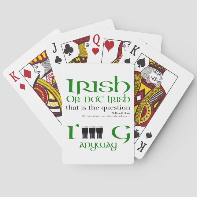 Jeu De Cartes Irlandais ou pas Irlandais St Patrick's Day Playin (dos)