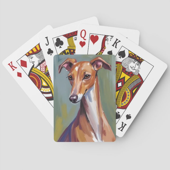 Jeu De Cartes Italian Greyhound | Dog Painting Pet (dos)