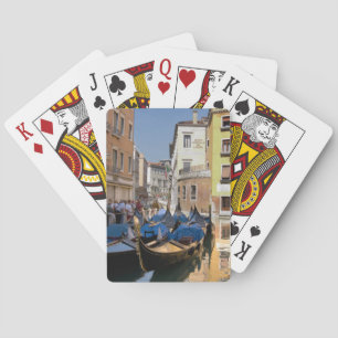 Jeu De Cartes Italie, Venise, gondoles amarrées le long d'un can