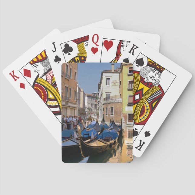 Jeu De Cartes Italie, Venise, gondoles amarrées le long d'un can (dos)