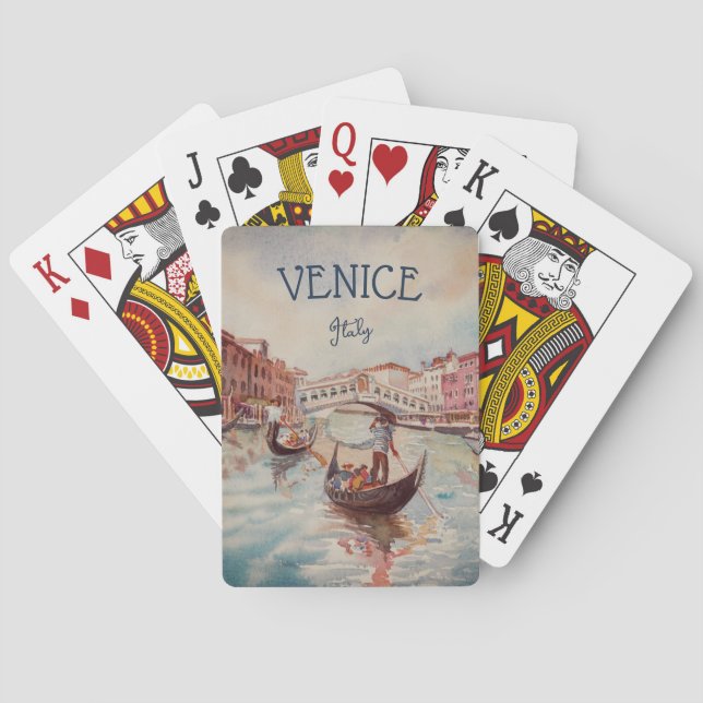 Jeu De Cartes Italie Voyage - VENICE aquarelle souvenir (dos)