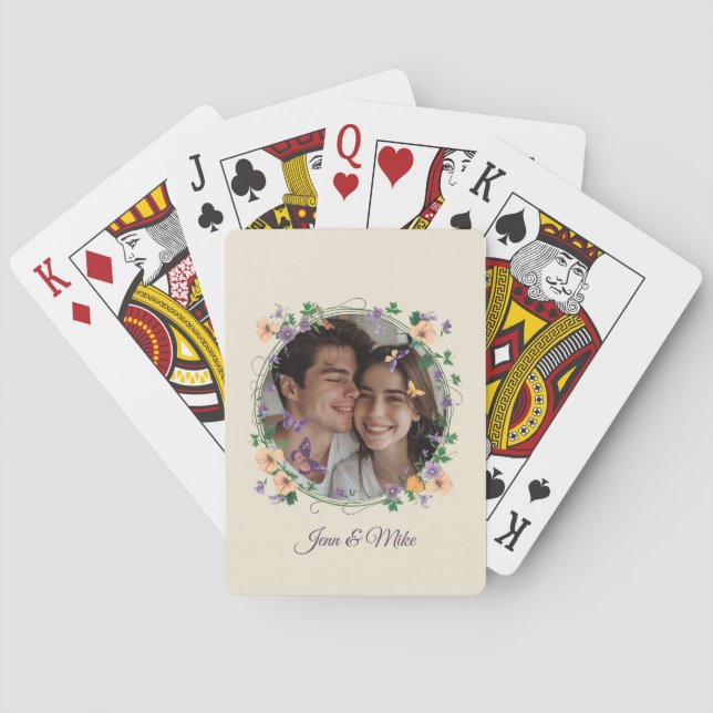 Jeu De Cartes Ivy romantique et papillons (dos)