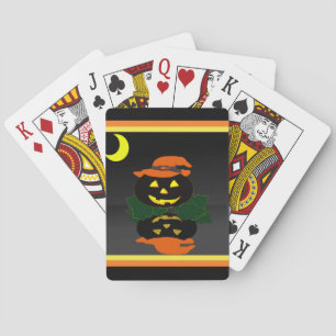 Jeu De Cartes Jack-o'-lantern et sa réflexion -