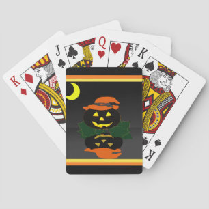 Jeu De Cartes Jack-o'-lantern et sa réflexion -