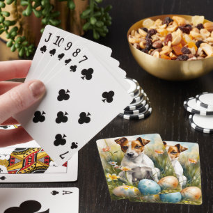 Jeu De Cartes Jack Russell avec œufs de Pâques