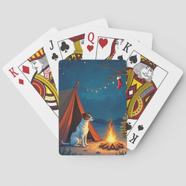 Jeu De Cartes Jack Russell Christmas Camping Night Painting (dos)