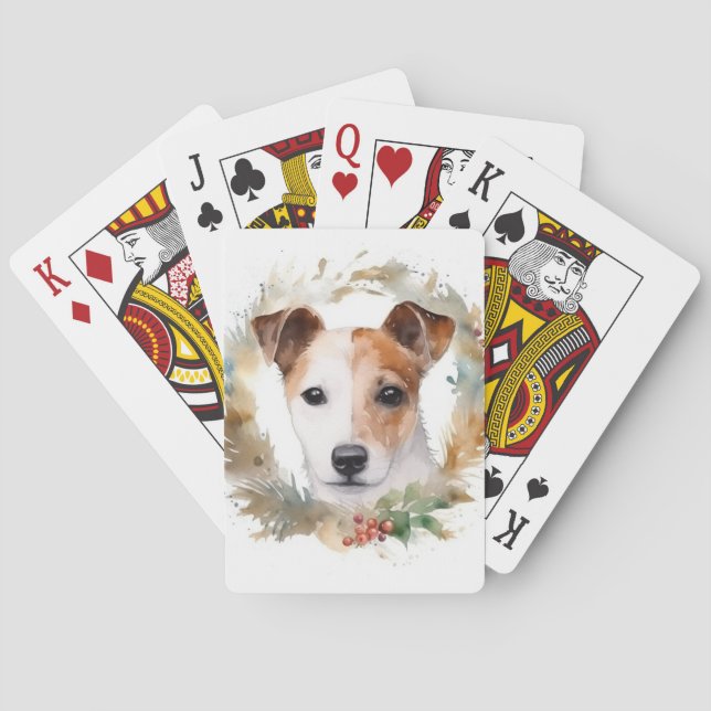 Jeu De Cartes Jack Russell Christmas Wreath Festive Pup (dos)