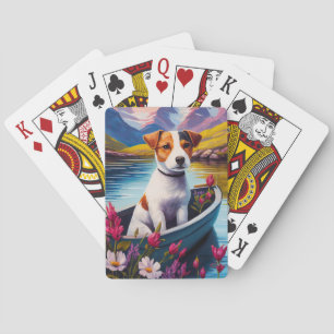 Jeu De Cartes Jack Russell sur une pagaie : Une aventure pittore