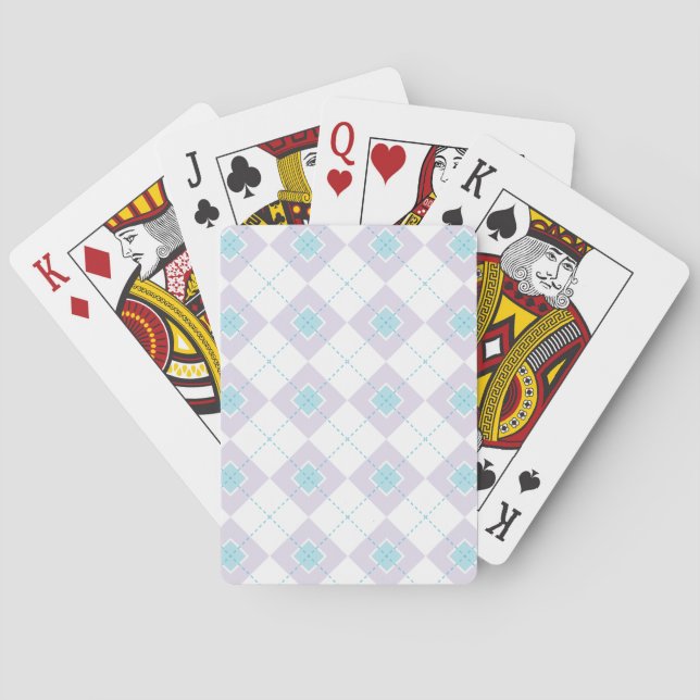Jeu De Cartes Jacquard bleu et violet (dos)