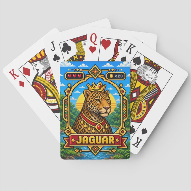 Jeu De Cartes Jaguar Rétro Pixel Art 8-Bit (dos)