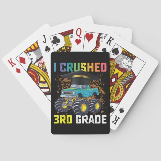 Jeu De Cartes J'ai écrasé 3e grade Monster Truck Graduation (dos)