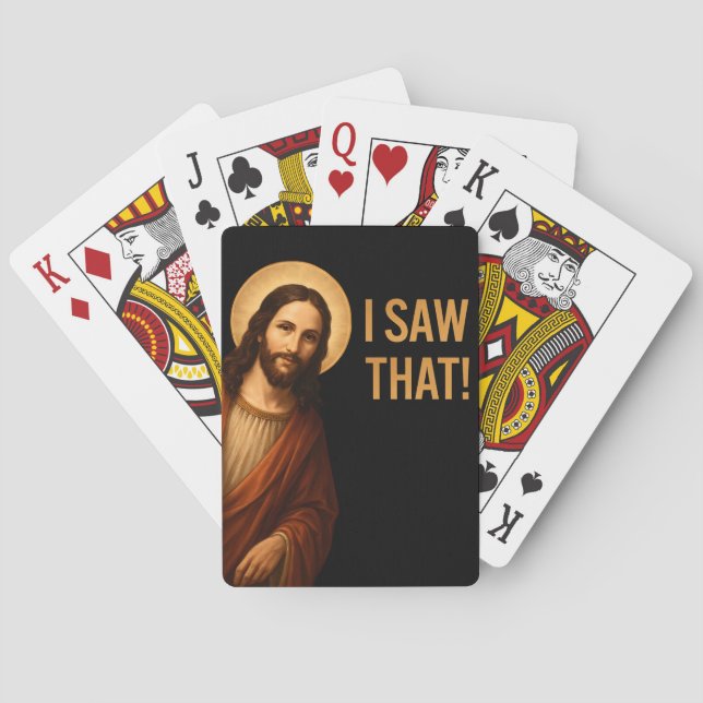 Jeu De Cartes J'Ai Vu Que Jésus Drôle Citation Chrétienne (dos)