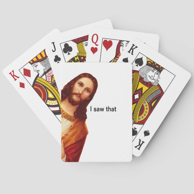 Jeu De Cartes J'Ai Vu Que Jésus Jouait Des Cartes (dos)