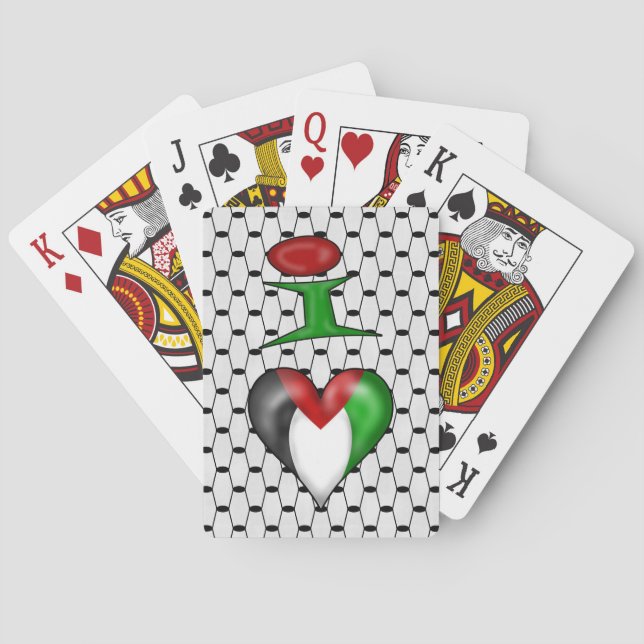 Jeu De Cartes J'aime la Palestine J'ai coeur la Palestine (dos)