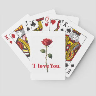 Jeu De Cartes J'aime la rose design romantique
