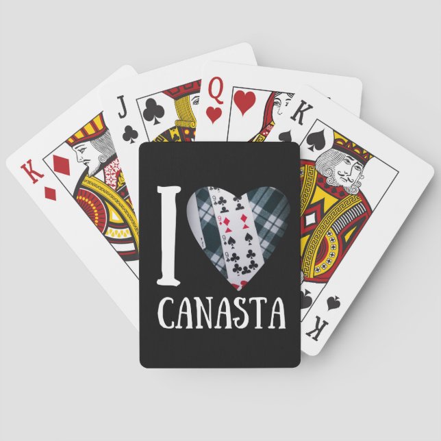 Jeu De Cartes J'aime le coeur de canasta | Canasta drôle (dos)
