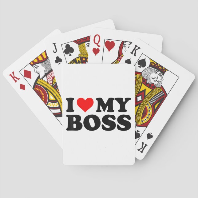 Jeu De Cartes J'Aime Mon Patron Funny Red Heart Boss Je Coeur Me (dos)