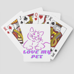 JEU DE CARTES J'AIME MON PETIT CHAT ROSE