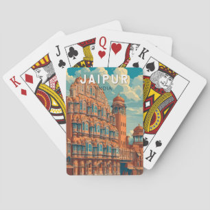 Jeu De Cartes Jaipur Inde Illustration Voyage Art Vintage