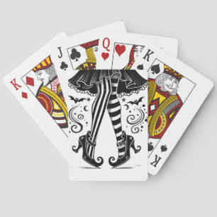 Jeu De Cartes Jambes de Sorcière Noir et Blanc Fantaisie d'Hallo