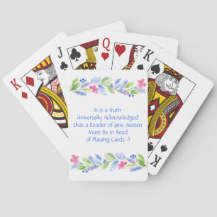 Jeu De Cartes Jane Austen Motto Floral Classic Playing Cards