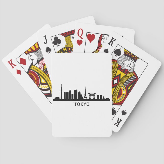 Jeu De Cartes Japan Cityscape Travel | Tokyo Skyline Silhouette (dos)