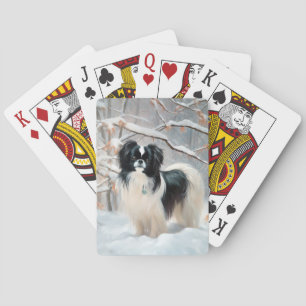 Jeu De Cartes Japanese Chin Noël neige tombe