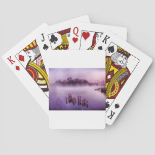 Jeu De Cartes Japon Kumamoto Île Flottante Brouillard Lac Matin