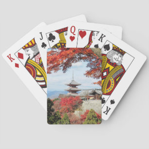 Jeu De Cartes Japon, Kyoto. Temple de Kiyomizu en couleur d'auto