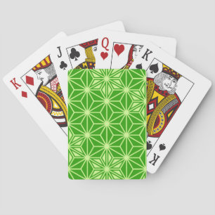Jeu De Cartes Japonais Asanoha motif - vert citron