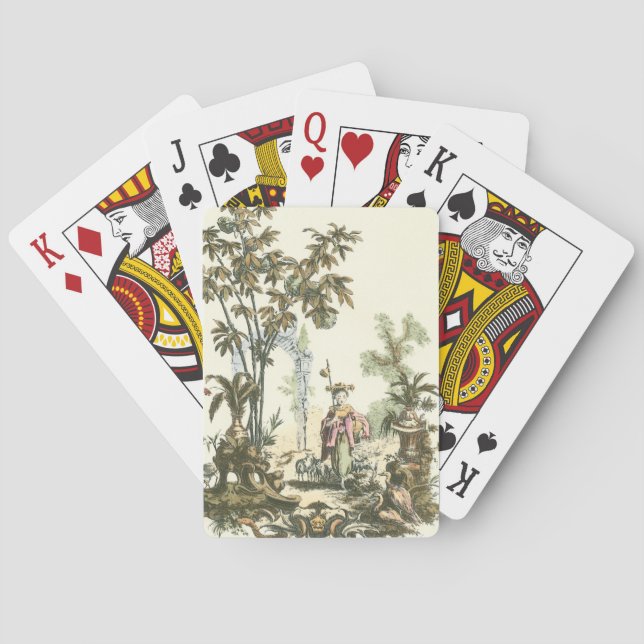 Jeu De Cartes Jardin asiatique avec femme et animaux (dos)