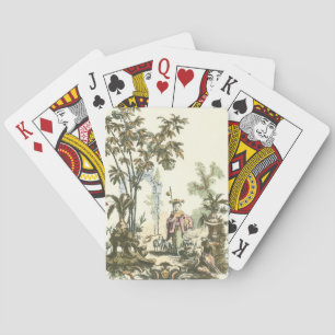 Jeu De Cartes Jardin asiatique avec la femme et les animaux