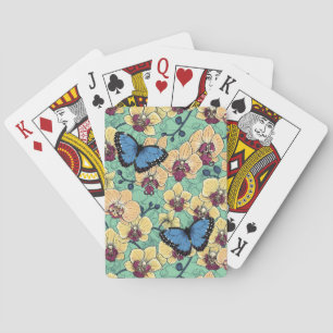 Jeu De Cartes Jardin botanique d'orchidées avec papillons II