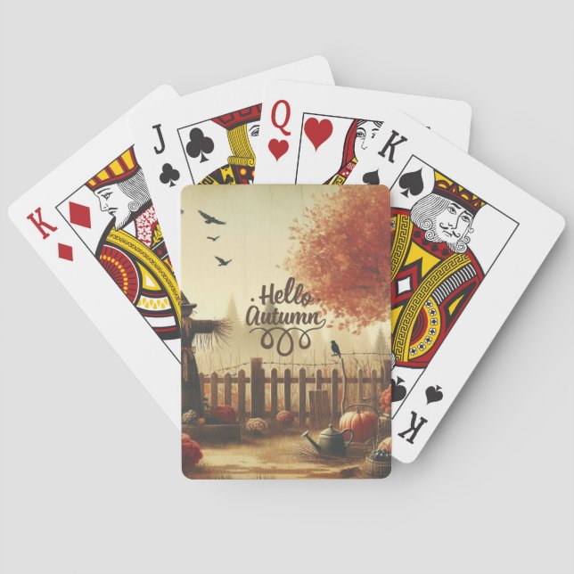 Jeu De Cartes Jardin d'automne et épouvantail (dos)