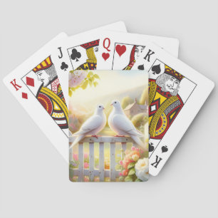 Jeu De Cartes Jardin de cottage aux colombes blanches