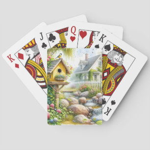 Jeu De Cartes Jardin de cottage fantaisiste Niche à oiseaux Ruis