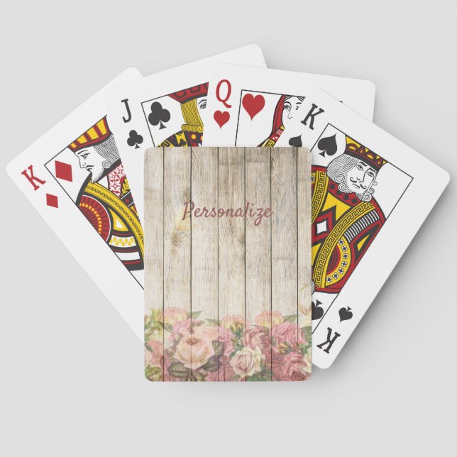 Jeu De Cartes Jardin de fleurs à Wood Fence Personnaliser (dos)