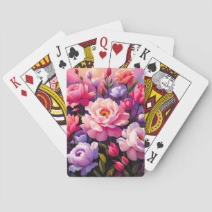 Jeu De Cartes Jardin de floraison rose du lever de soleil Zen de