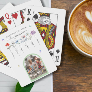 Jeu De Cartes Jardin de grand-mère avec petits-enfants noms Aqua