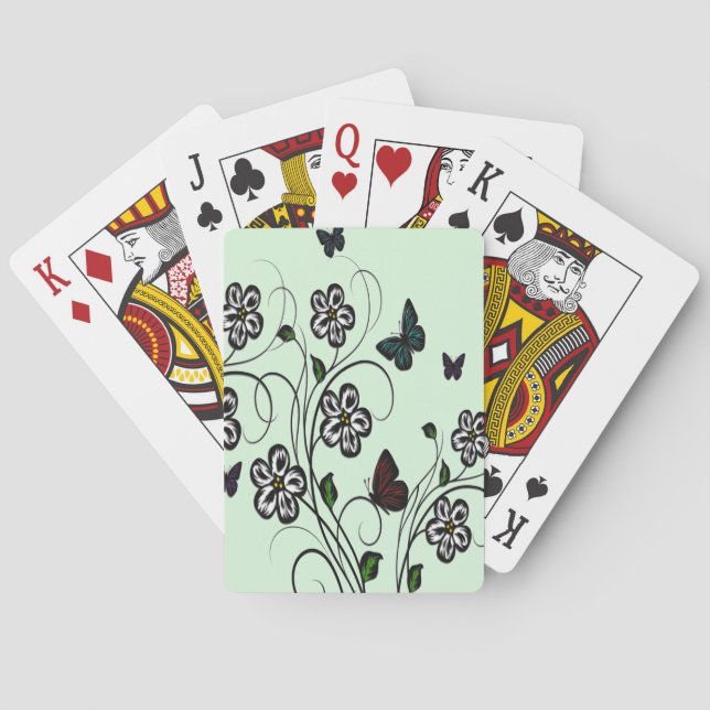 Jeu De Cartes Jardin de papillons vert  (dos)