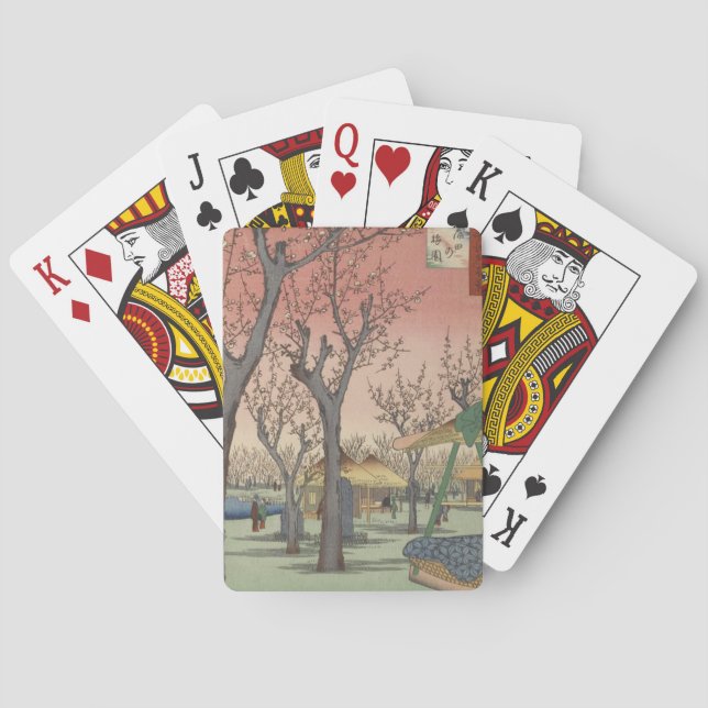 Jeu De Cartes Jardin de prune fleuri d'arbre japonais (dos)