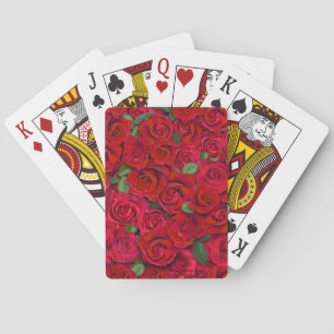 Jeu De Cartes Jardin de roses rouges Motif floral romantique san