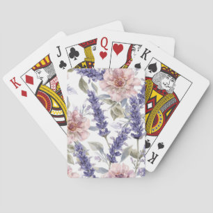 Jeu De Cartes Jardin floral aquarelle paeonie lavande 