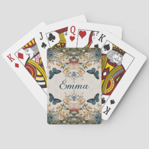 Jeu De Cartes Jardin Floral Papillon Printanier Vintage